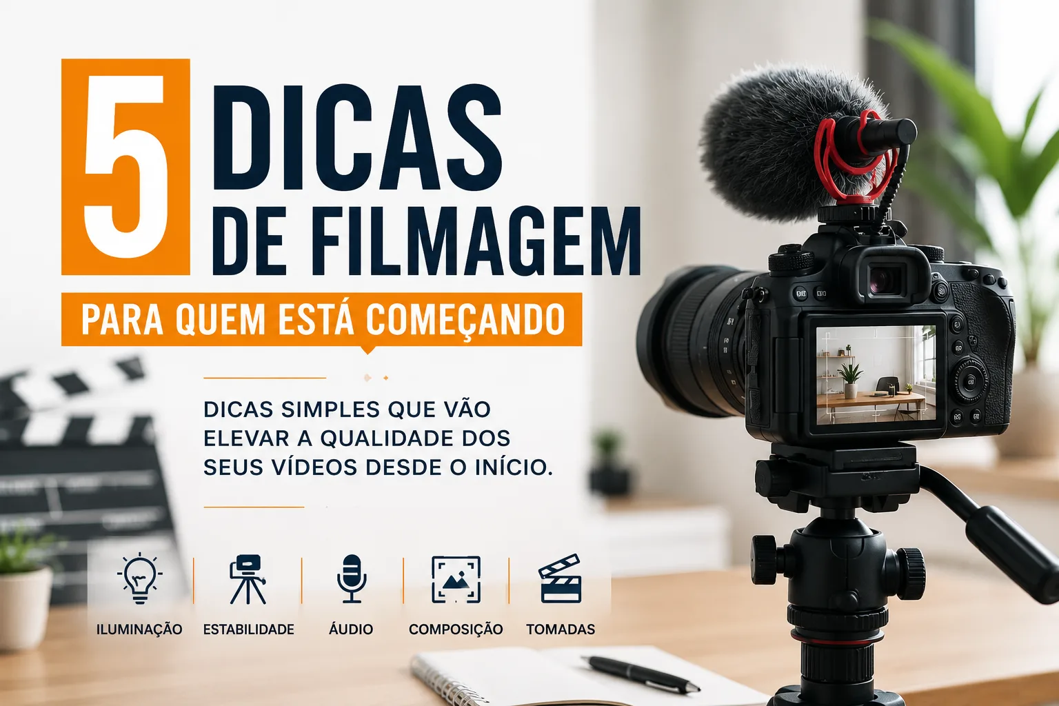 Imagem de destaque do artigo 5 Dicas de Filmagem para Quem Está Começando